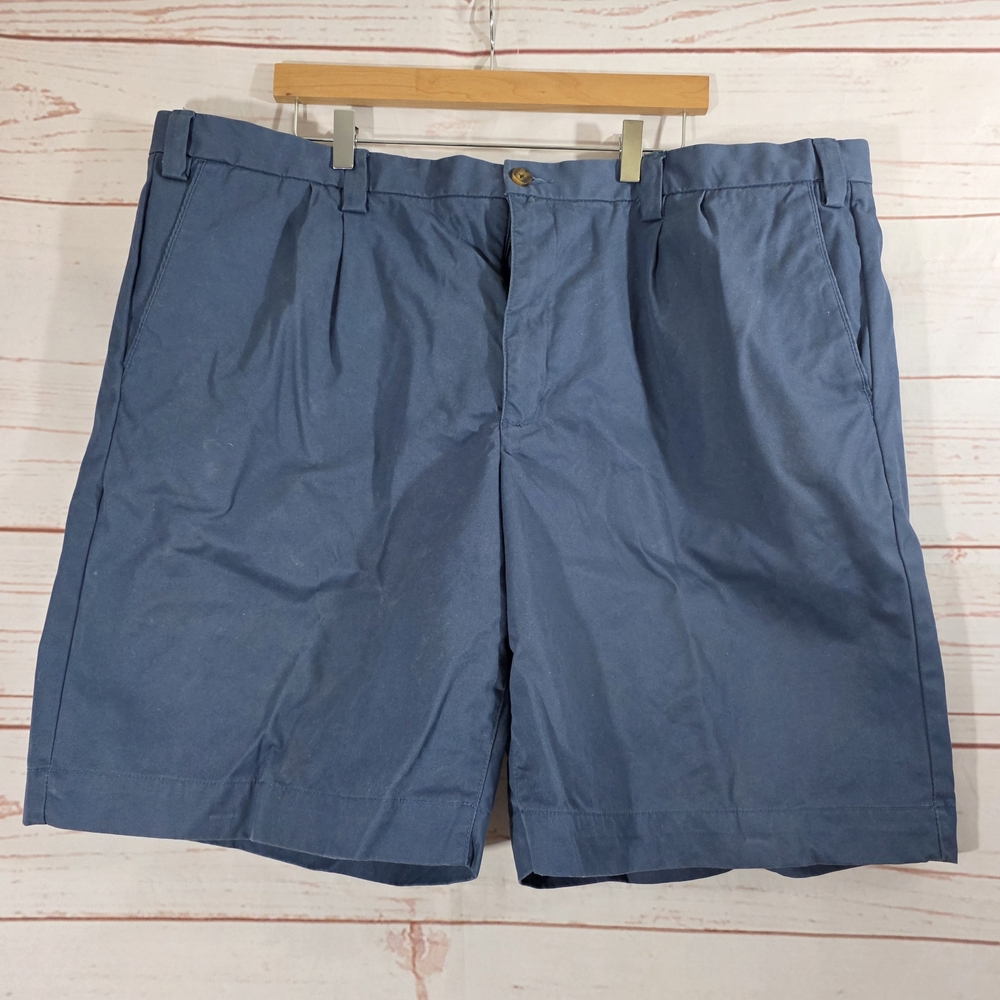 Eddie Bauer Men's Pleated Casual Blue Chino Shorts Size 46
